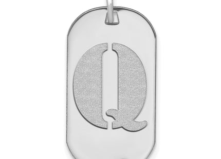 14kw Polished Letter Initial Dog Tag Pendant