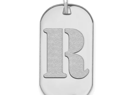 14kw Polished Letter Initial Dog Tag Pendant