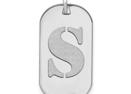 14kw Polished Letter Initial Dog Tag Pendant