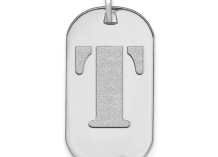 14kw Polished Letter Initial Dog Tag Pendant