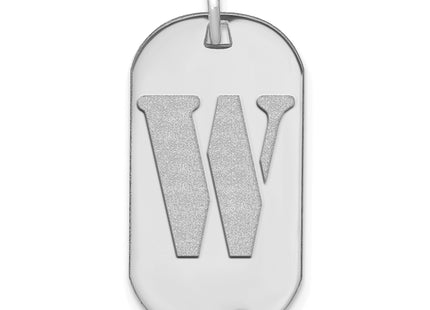 14kw Polished Letter Initial Dog Tag Pendant