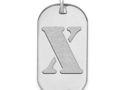 14kw Polished Letter Initial Dog Tag Pendant