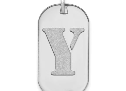 14kw Polished Letter Initial Dog Tag Pendant