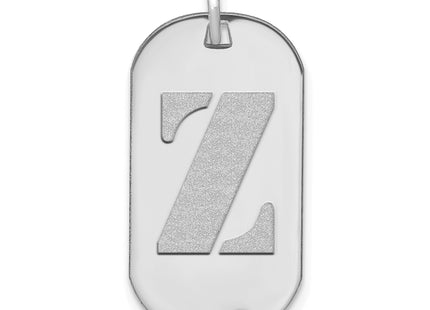 14kw Polished Letter Initial Dog Tag Pendant