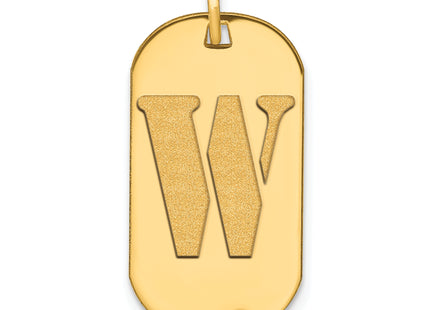 14k Polished Letter Initial Dog Tag Pendant