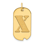 14K Polished Letter Initial Dog Tag Pendant view
