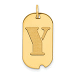 14K Polished Letter Initial Dog Tag Pendant view