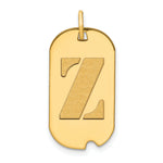 14K Polished Letter Initial Dog Tag Pendant view