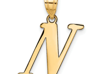 14k Polished Letter Initial Pendant