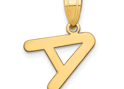 14k Polished Bubble Letter Initial Pendant