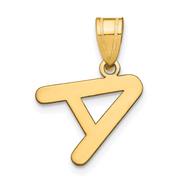 14k Polished Bubble Letter Initial Pendant