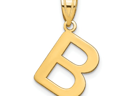 14k Polished Bubble Letter Initial Pendant