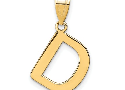 14k Polished Bubble Letter Initial Pendant