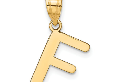 14k Polished Bubble Letter Initial Pendant