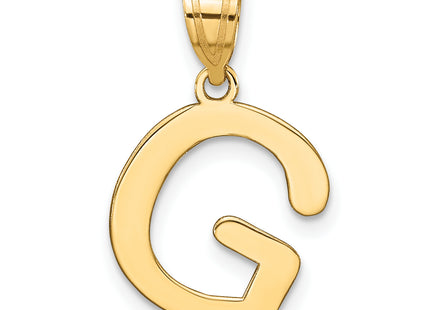 14k Polished Bubble Letter Initial Pendant