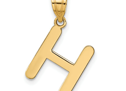 14k Polished Bubble Letter Initial Pendant