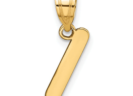 14k Polished Bubble Letter Initial Pendant