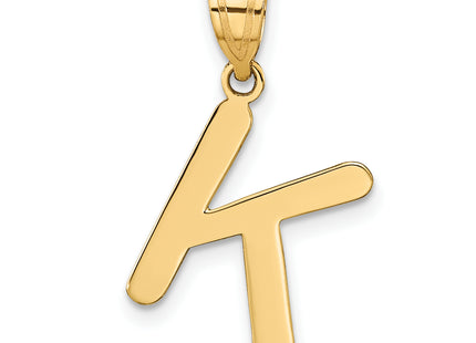 14k Polished Bubble Letter Initial Pendant