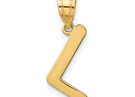 14k Polished Bubble Letter Initial Pendant