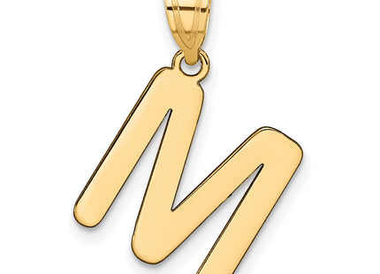 14k Polished Bubble Letter Initial Pendant
