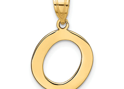 14k Polished Bubble Letter Initial Pendant