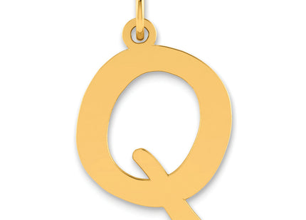 14k Polished Bubble Letter Initial Pendant