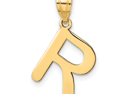 14k Polished Bubble Letter Initial Pendant