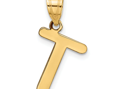 14k Polished Bubble Letter Initial Pendant