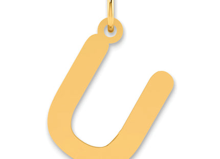 14k Polished Bubble Letter Initial Pendant