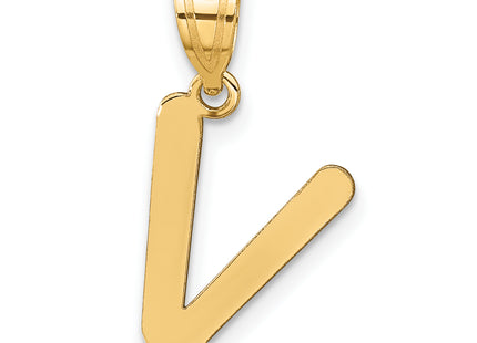 14k Polished Bubble Letter Initial Pendant