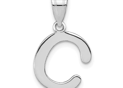 14kw Polished Bubble Letter Initial Pendant