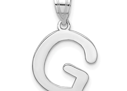 14kw Polished Bubble Letter Initial Pendant