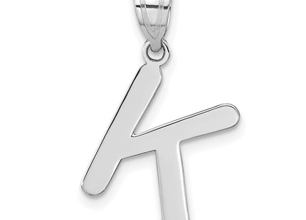 14kw Polished Bubble Letter Initial Pendant