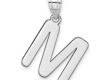 14kw Polished Bubble Letter Initial Pendant
