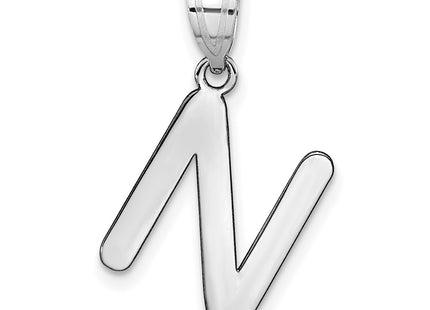 14kw Polished Bubble Letter Initial Pendant