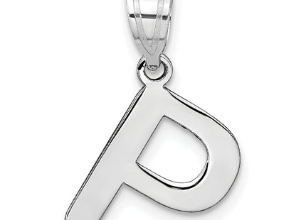 14kw Polished Bubble Letter Initial Pendant