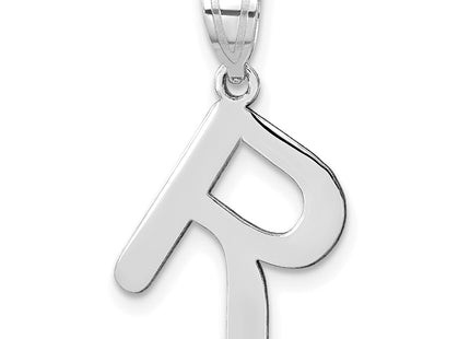 14kw Polished Bubble Letter Initial Pendant