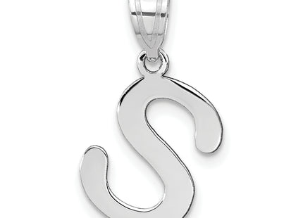 14kw Polished Bubble Letter Initial Pendant