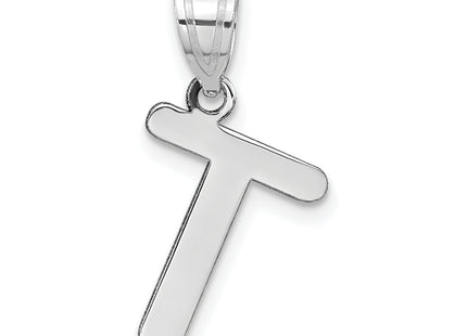 14kw Polished Bubble Letter Initial Pendant