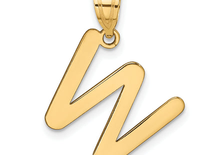 14k Polished Bubble Letter Initial Pendant