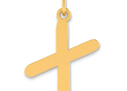 14k Polished Bubble Letter Initial Pendant