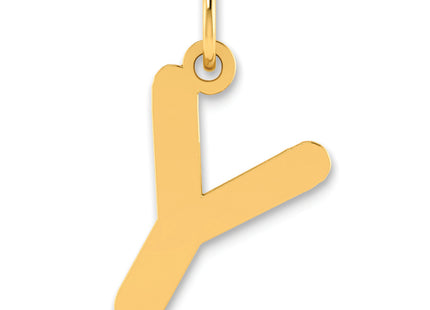 14k Polished Bubble Letter Initial Pendant