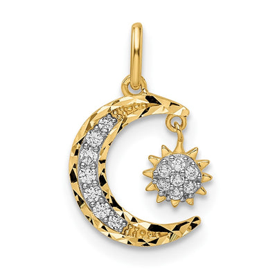 14K gold cubic zirconia star pendant