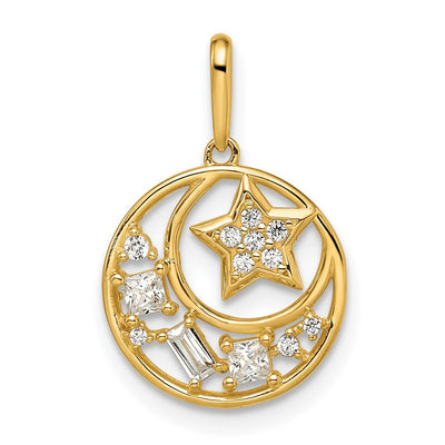 14K gold cubic zirconia star pendant