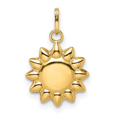 14K Polished Puffed Sun Pendant