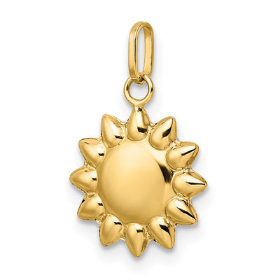 14K Polished Puffed Sun Pendant