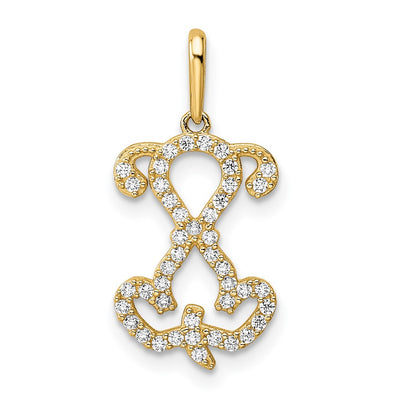 14K gold cubic zirconia pendant