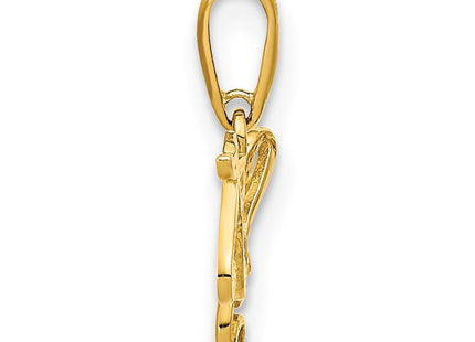 14K Polished Music Notes Pendant (Style YC1480)