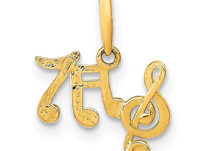 14K Polished Music Notes Pendant (Style YC1480)