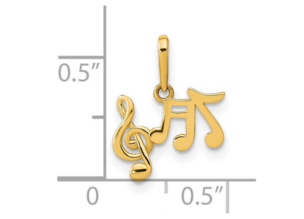 14K Polished Music Notes Pendant (Style YC1480)